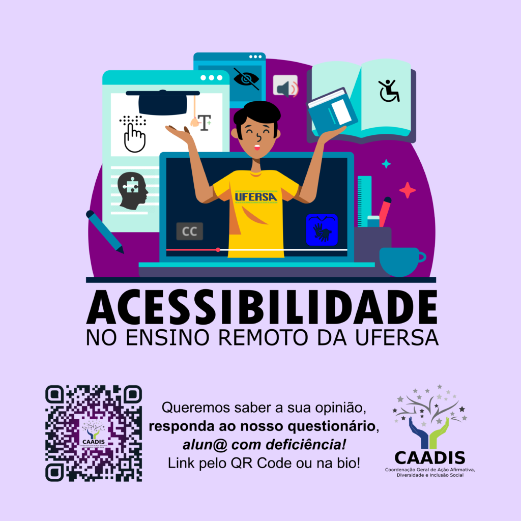 Cartaz do projeto de acessibilidade no ensino remoto da UFERSA